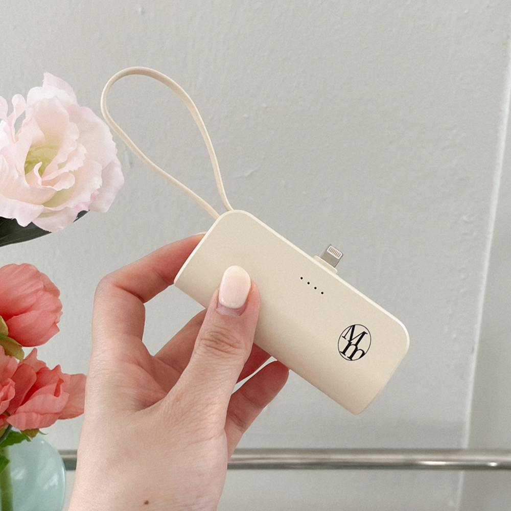 [mm] 베이직 디자인 베이지 도킹형 보조배터리 아이폰 갤럭시 미니 5000mAh