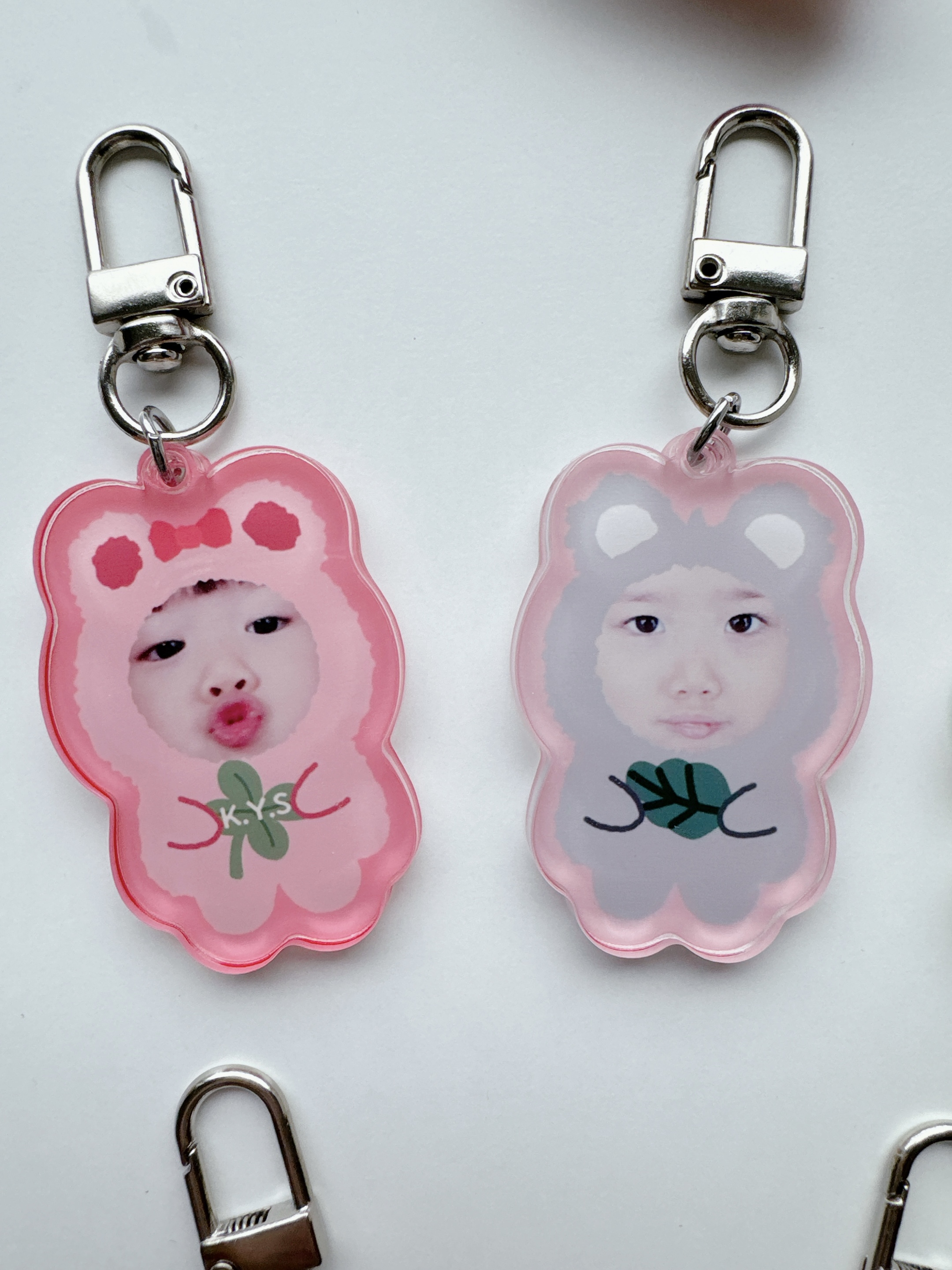 대두 포토 키링 네임택 이름표 유치원 어린이집 준비물 고리 가방 키홀더 굿즈 아크릴 네임 - 상세 이미지 3