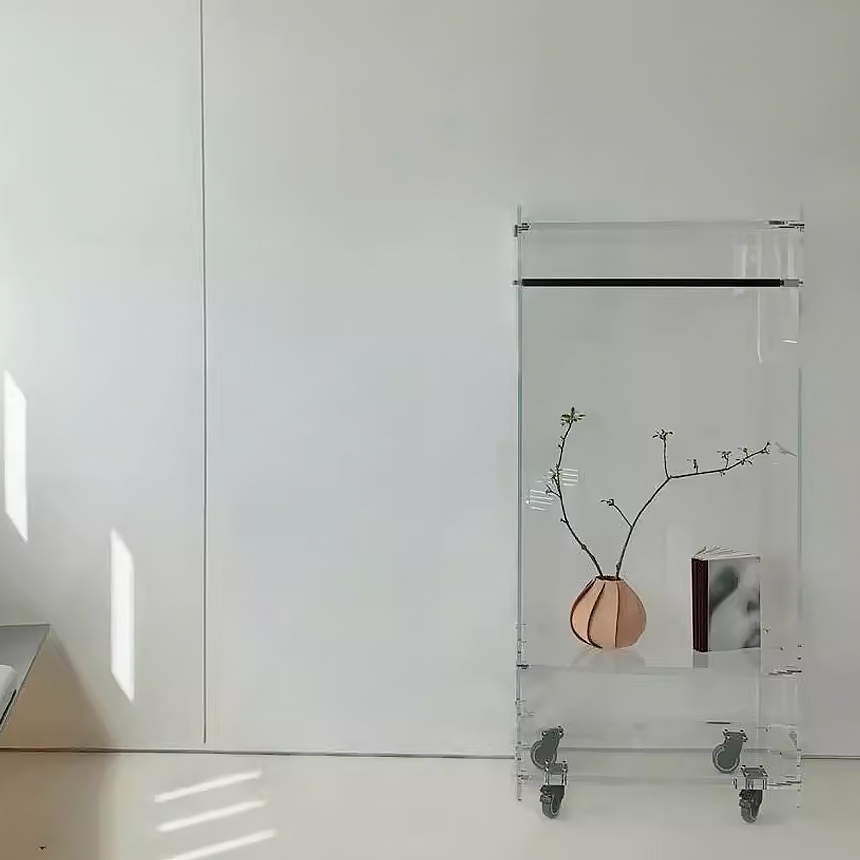 트랜스페어런트 모빌리티 이동식 선반 드레스룸 옷걸이행거 선반 옷장 8mm - 상세 이미지 5