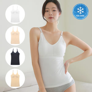 핑크앤다이아 매쉬 캡내장 브라탑 여성 런닝 여름 노와이어 레이어드 민소매 착용 후기 | 사이즈/핏 총정리 - 상품 이미지 1