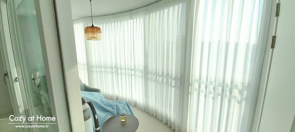 [ 익일배송 ] 코지앳홈 린넨스타일화이트 거실속커튼2장세트 사이즈별5종