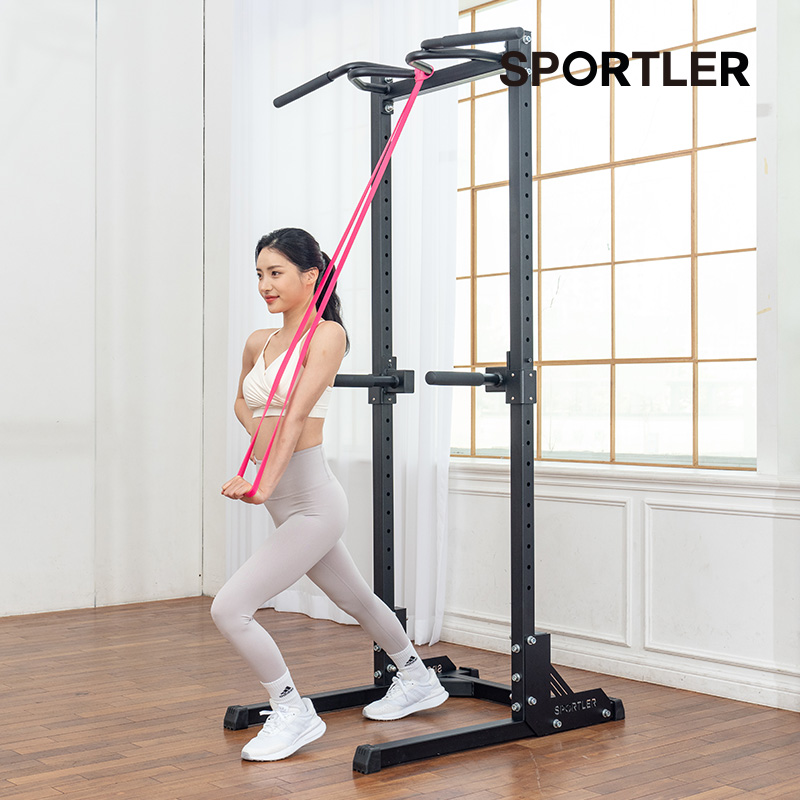 스포틀러 풀업밴드 턱걸이 철봉 라텍스 탄력 근력 고무 운동 밴드 네온 핑크 1단계