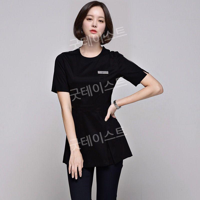 미용실 헤어샵 마사지샵 뷰티샵 반영구 유니폼 근무복 반팔 에스테틱 피부관리사 단체복 작업복 - 상품 이미지