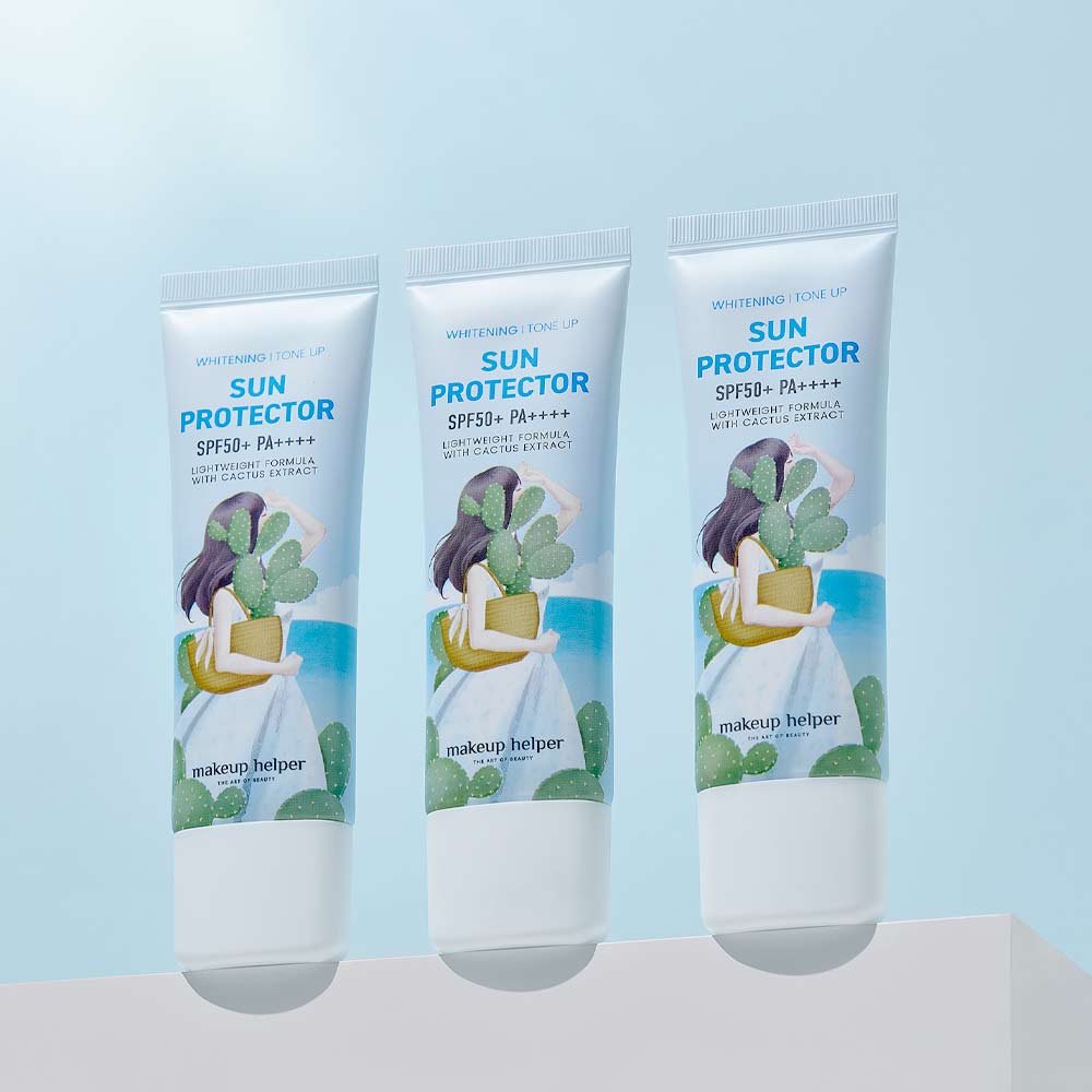 메이크업헬퍼 선인장 무기자차 화이트닝 톤업 선 프로텍터 SPF50+/PA4+ - 상세 이미지 4