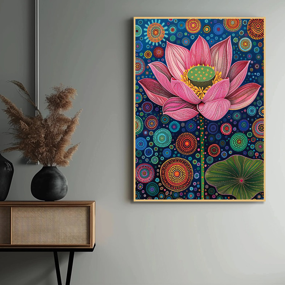 연꽃의서정 A1 59.4X84.1cm 무광골드 알루미늄액자 연꽃그림 이미지 6