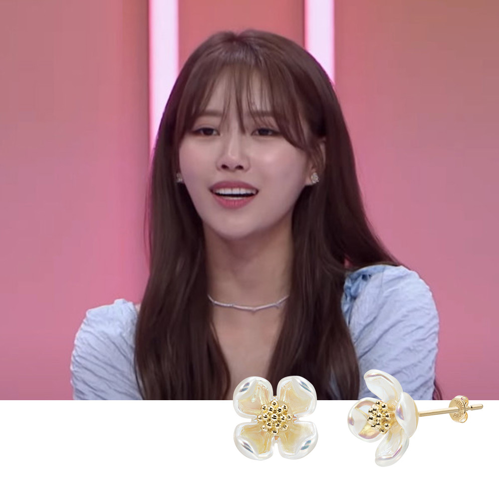 김사랑 전도연 이미주 착용 폴브리알 오로라 봄 꽃 플라워 귀걸이 연예인 POBE0253 - 상세 이미지 2