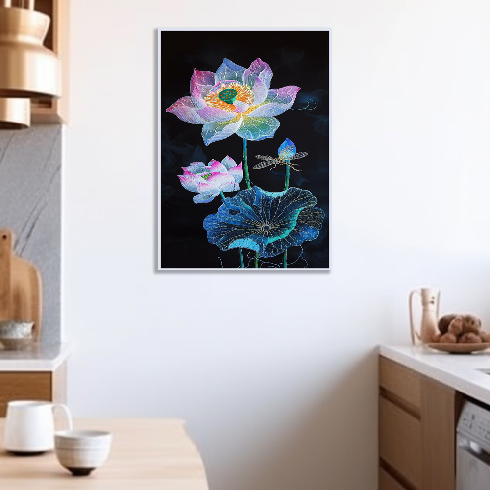 연꽃의서정 A1 59.4X84.1cm 무광골드 알루미늄액자 연꽃그림 - 상세 이미지 5