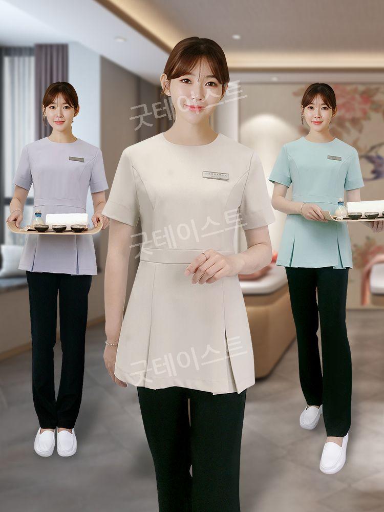 미용실 헤어샵 마사지샵 뷰티샵 반영구 유니폼 근무복 반팔 에스테틱 피부관리사 단체복 작업복 이미지 7