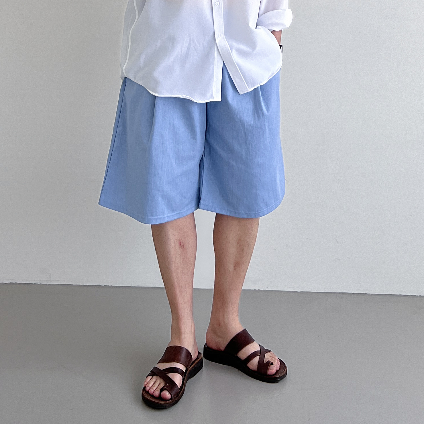 남자버뮤다팬츠 6부반바지 와이드반바지 - 상세 이미지 3