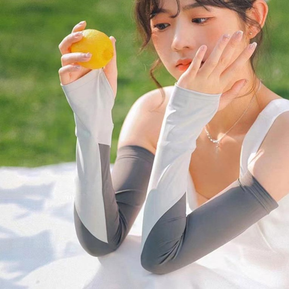 투톤팔토시 차량용 시원한 운전 쿨토시 손가락 러닝 암슬리브 - 상품 이미지