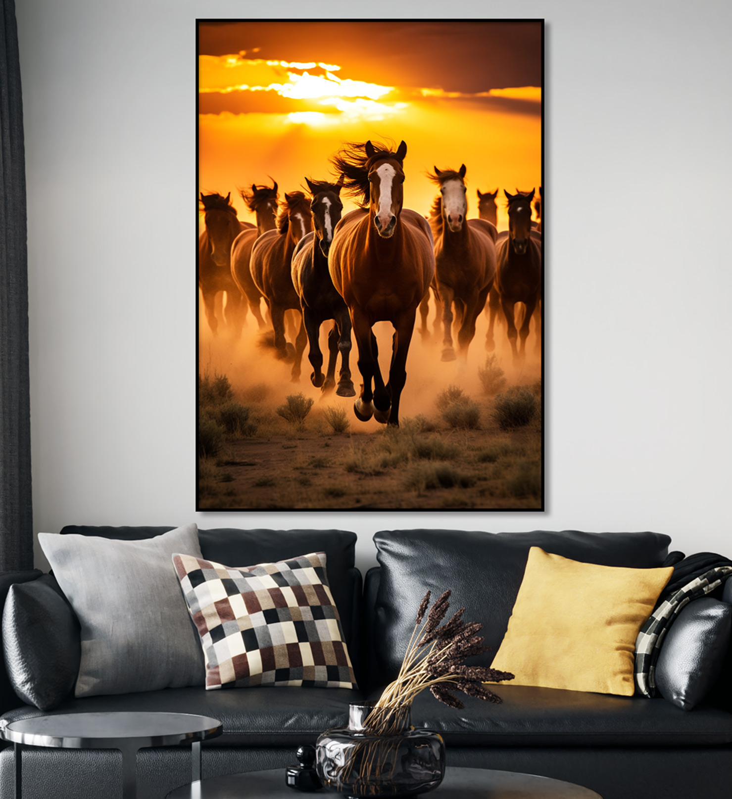 성공의 질주마 말그림 액자 출세운 승진운 합격기원 야생마 대형 거실 풍수인테리어그림 A4