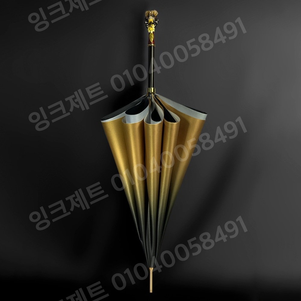 골드 양산 꿀벌 장식 패브릭 주얼리 방풍 여름 여행 - 상세 이미지 4