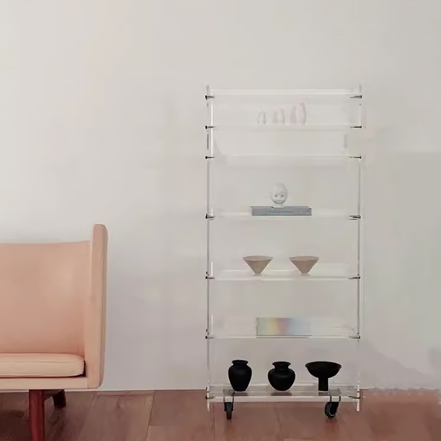 트랜스페어런트 모빌리티 이동식 선반 드레스룸 옷걸이행거 선반 옷장 8mm - 상세 이미지 2