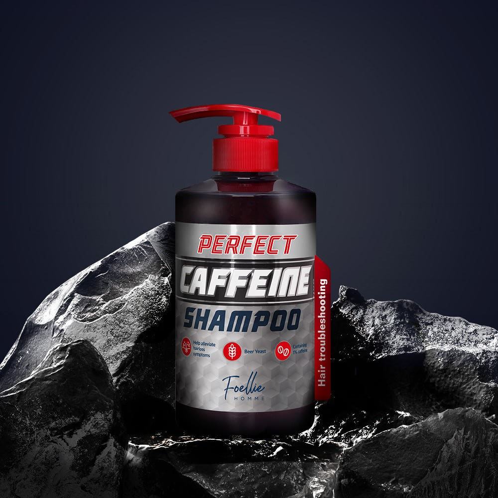 FOELLIE 포엘리에 옴므 퍼펙트 맥주효모 카페인 탈모 샴푸 쿨멘톨 500ml