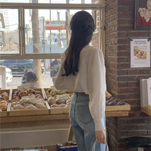 아르엘 아방 퍼프 타이 블라우스 bs7906 착용 후기 | 사이즈/핏 총정리 - 상품 이미지 3