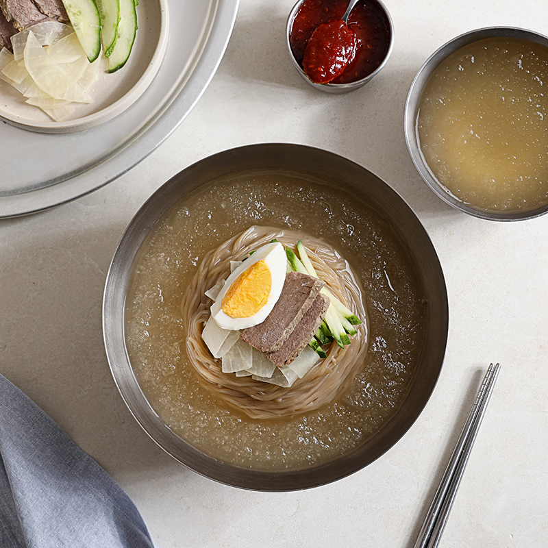 살얼음 동동 평양냉면5인분(면1kg+육수5봉)/함흥냉면5인분(면1kg+양념장400g)/평양냉면5인분+함흥냉면5인분(육수5봉,양념장400g) - 상세 이미지 4
