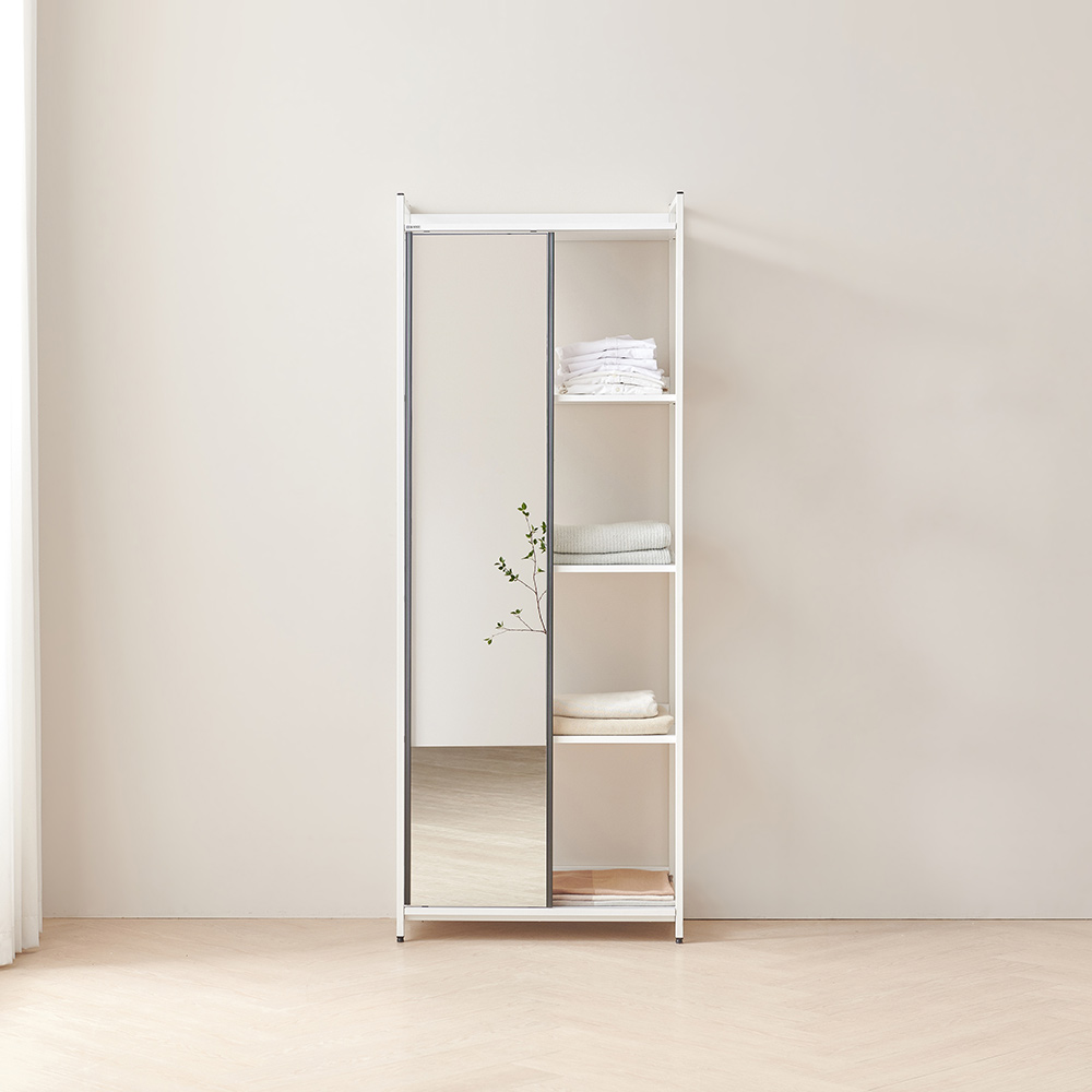 동서가구 디넬 시스템행거 조립식 철제 4단 수납거울장 행거 세트 DF923352