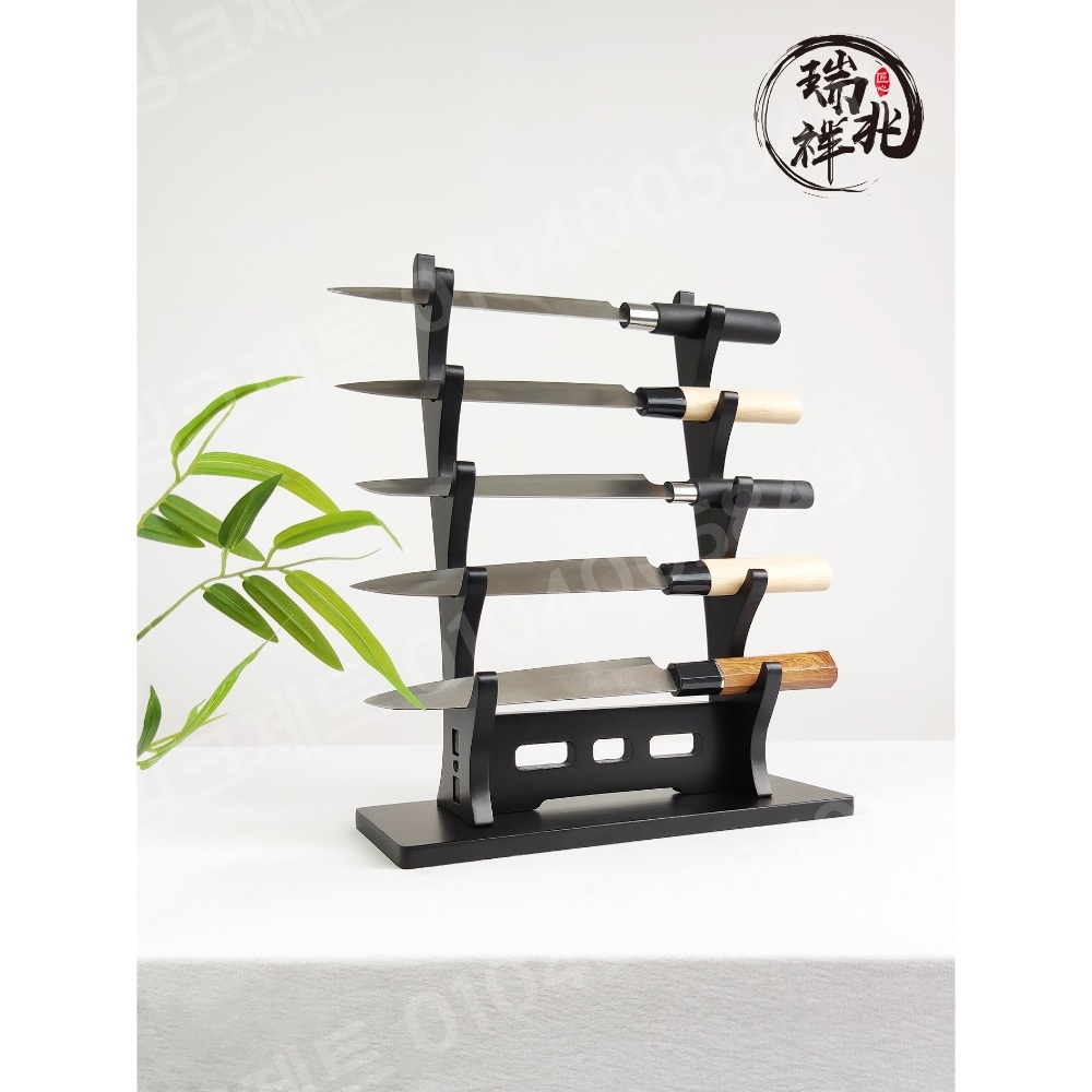 원목 칼거치대 사시미칼 홀더 전시 주방 랙 받침대 - 상세 이미지 5