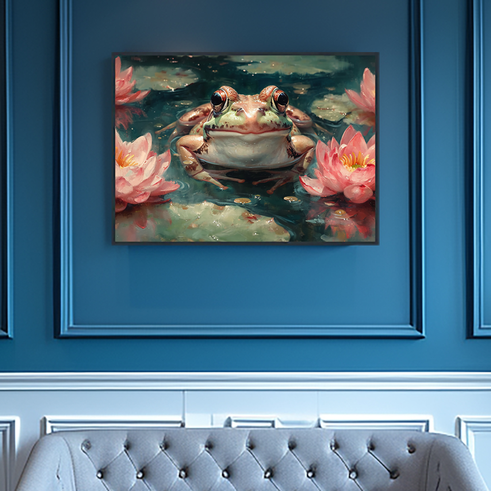 황금 두꺼비 80x80cm 무광골드 알루미늄 액자 이미지 7