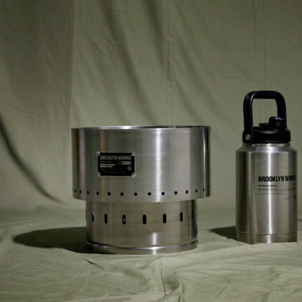 브루클린웍스 파이어핏 화로대 스테인레스 이중연소 캠핑화로대 바베큐그릴 화롯대