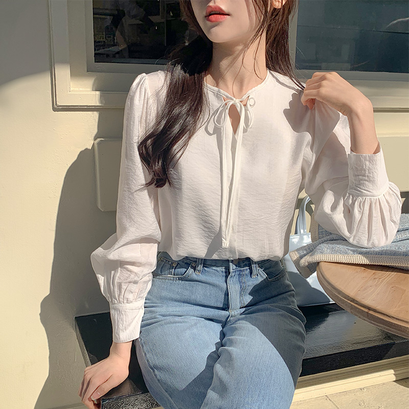 아르엘 아방 퍼프 타이 블라우스 bs7906 이미지 2
