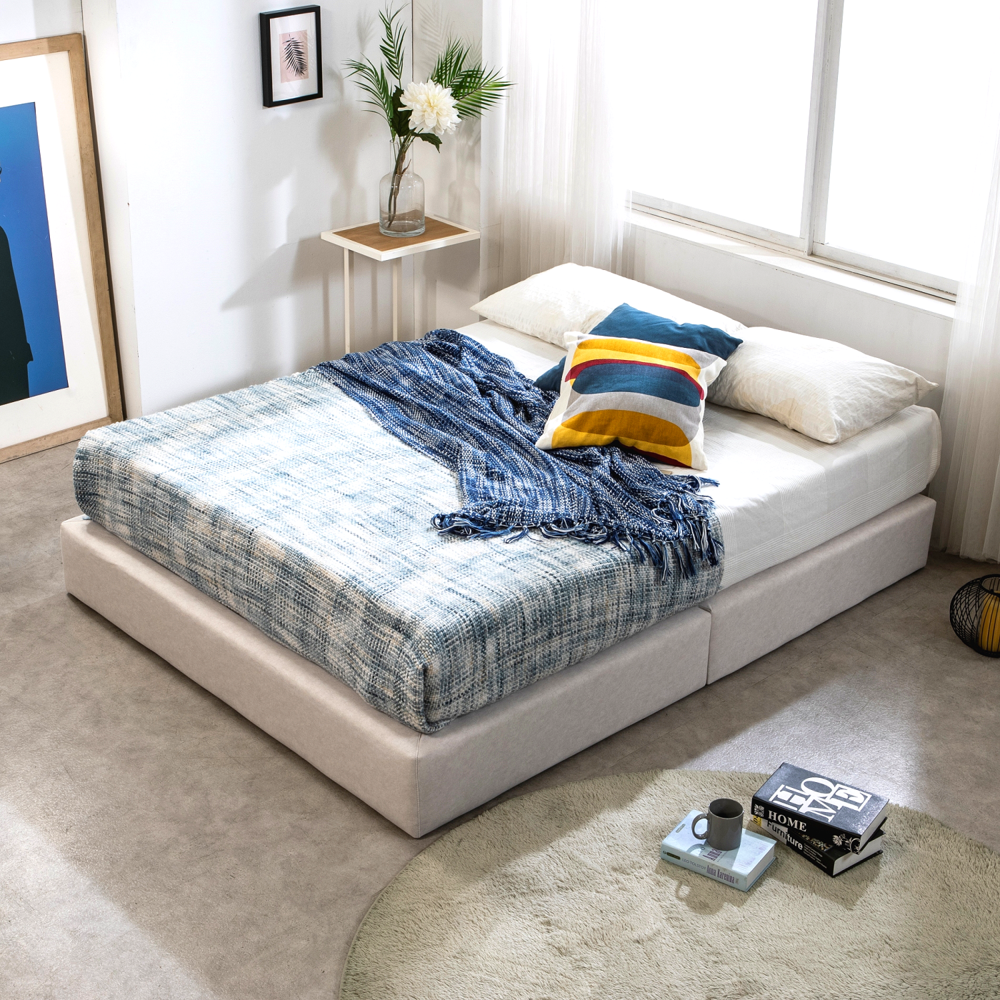 루나 갤럭시 아쿠아 평상형 침대프레임 파운데이션 받침대 저상형 무헤드 침대 깔판