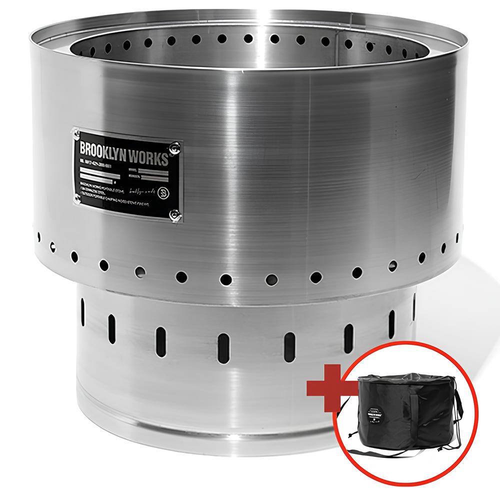 브루클린웍스 파이어핏 화로대 스테인레스 이중연소 캠핑화로대 바베큐그릴 화롯대