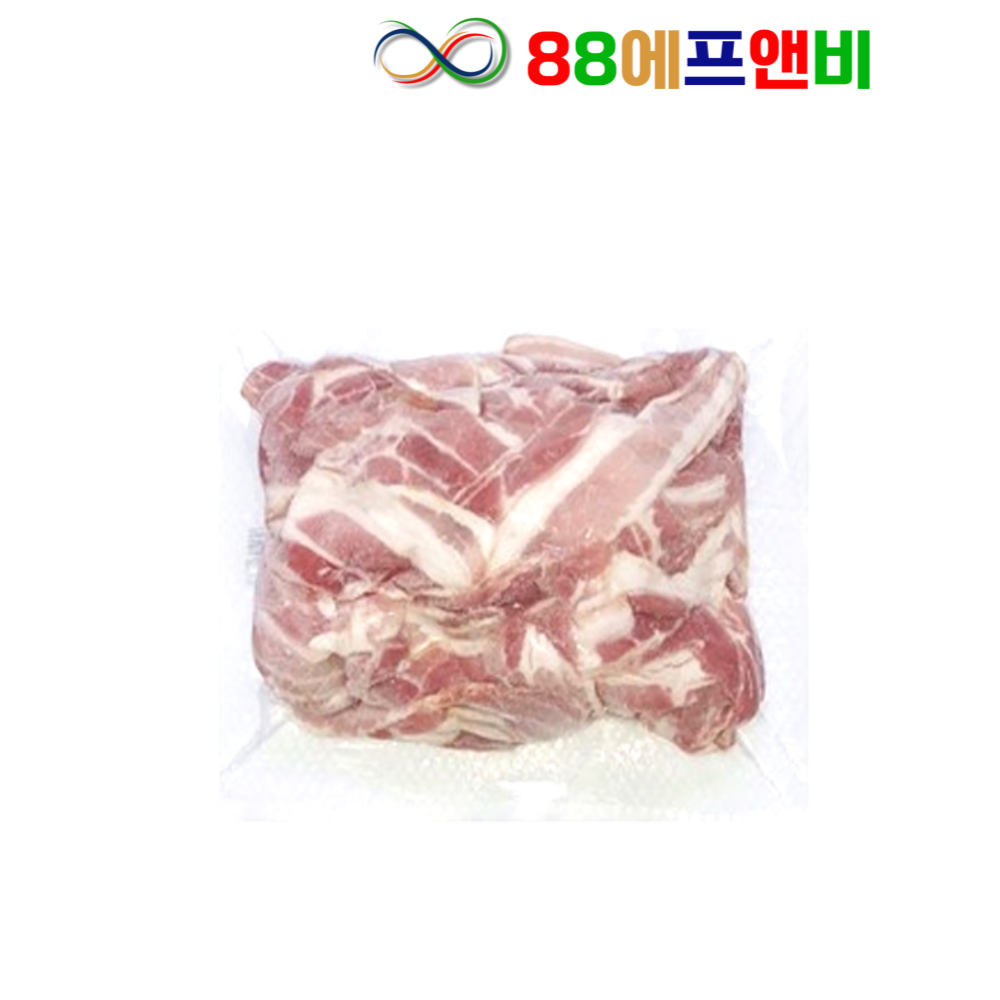 에쓰푸드 베이컨B 파지 1KG 냉동 전지 파지 삼겹살 슬라이스 업소용 대용량 베이컨