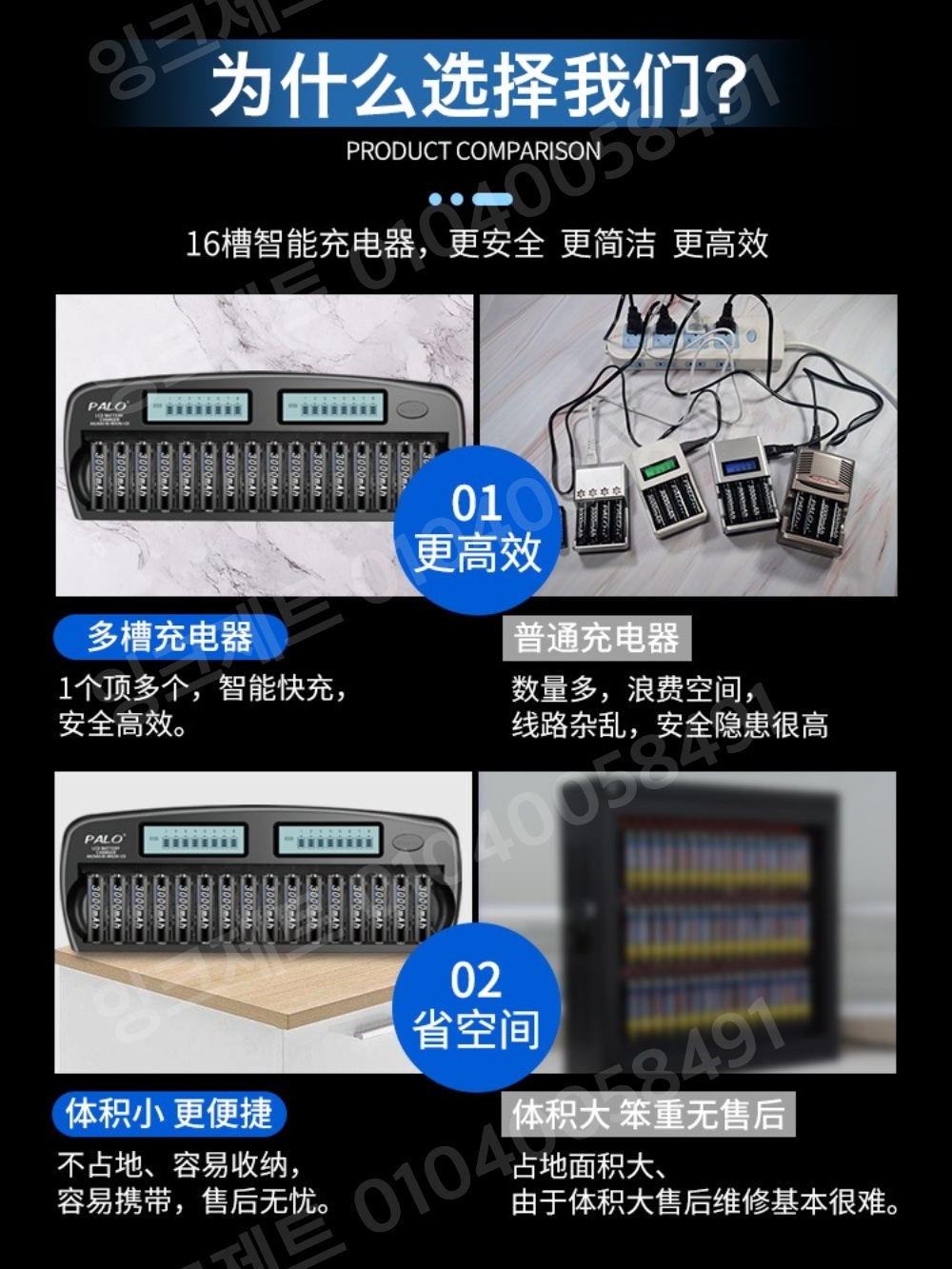 건전지 충전기 배터리 멀티 대용량 동시충전 고속 48구 - 상세 이미지 3