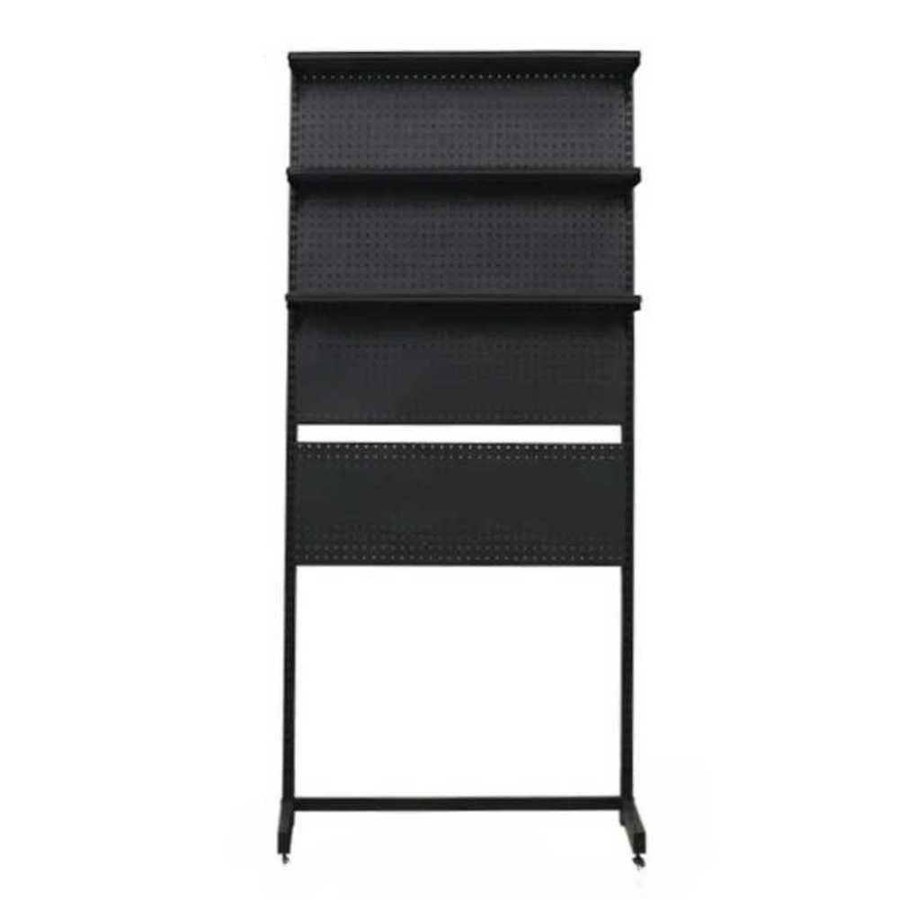 책상 타공판 보드 스탠드 철제 후크 검정 블랙 정리 56x35x190 - 상품 이미지