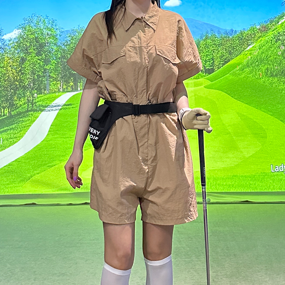 반팔점프수트 반바지점프수트 - 상품 이미지