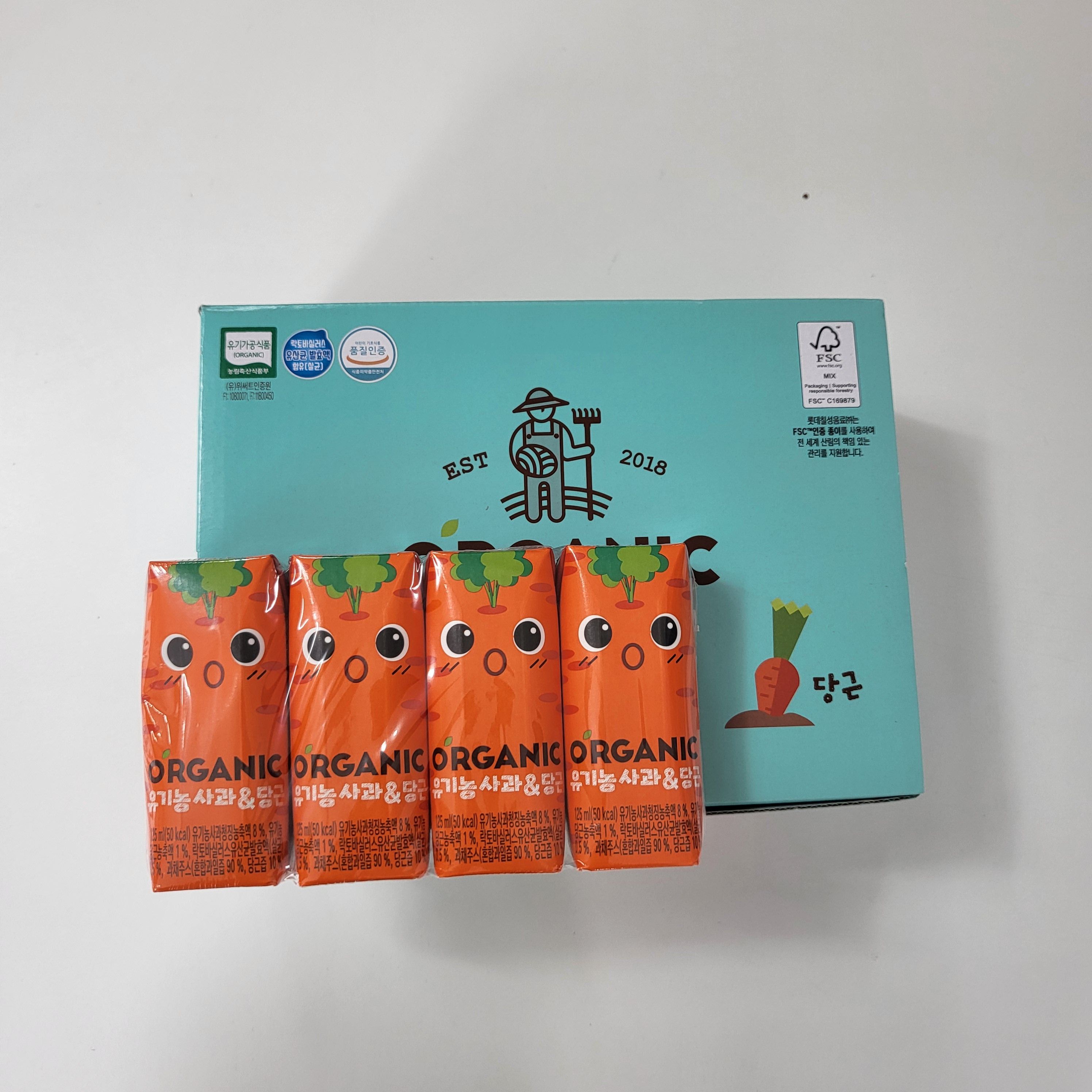 ORGANIC 사과 당근 오가닉주스 유기농 쥬스 쥬스 125ml X 24개 - 상세 이미지 2