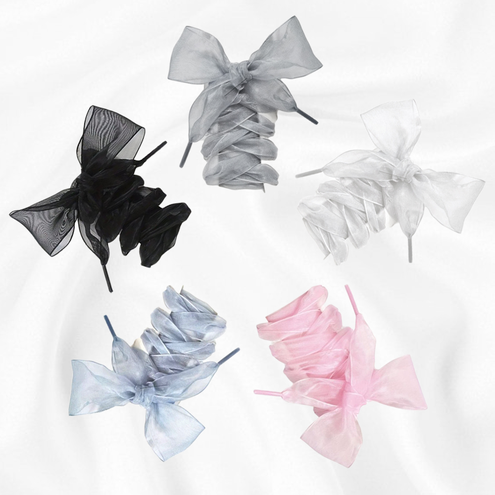 [❤당일출고❤1+1/2size] 오간자 쉬폰 운동화끈 시스루 신발 꾸미기 스트랩 신발끈 5color 상세 이미지 3