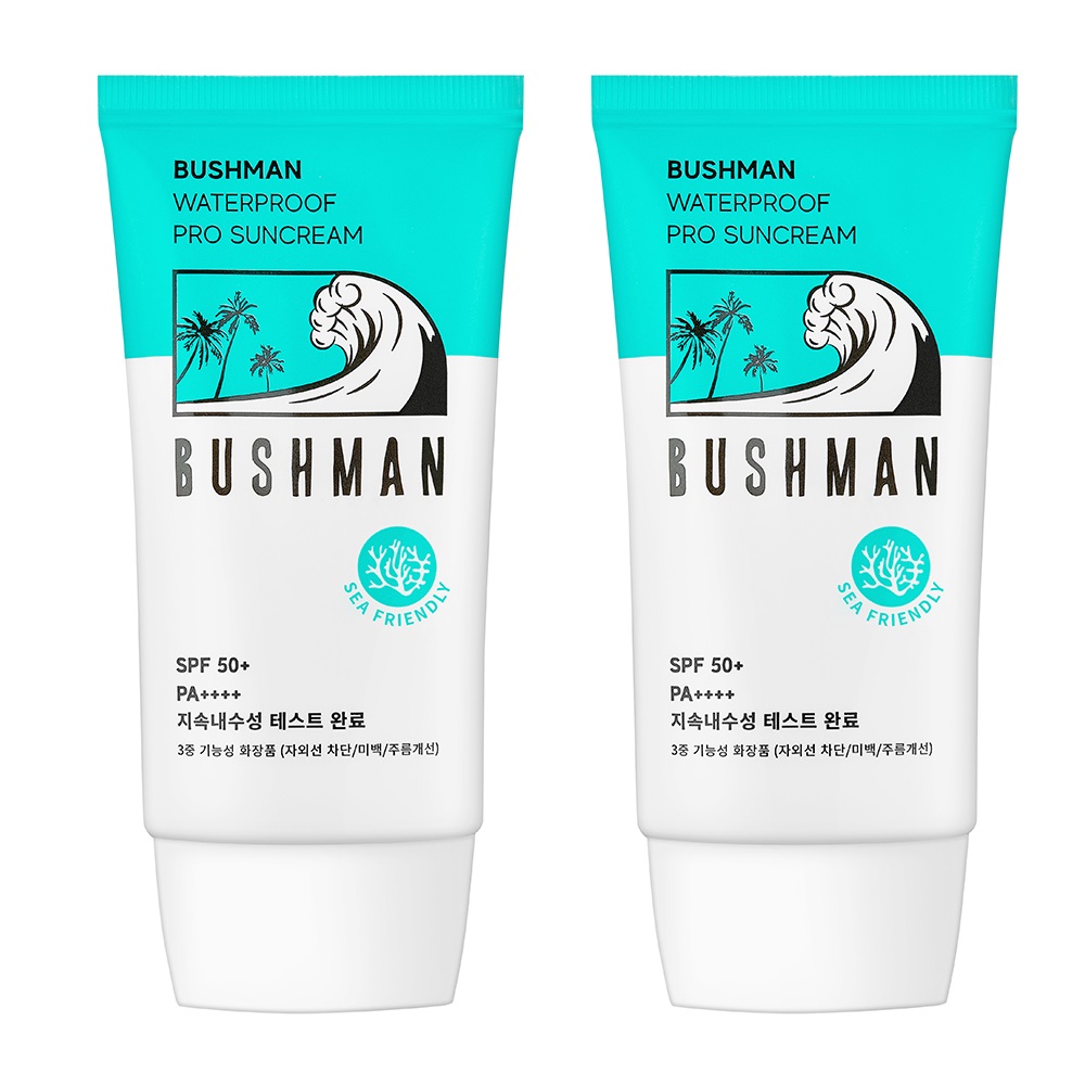 부쉬맨 워터프루프 프로 선크림 SPF50+ PA++++ 50ml, 2개