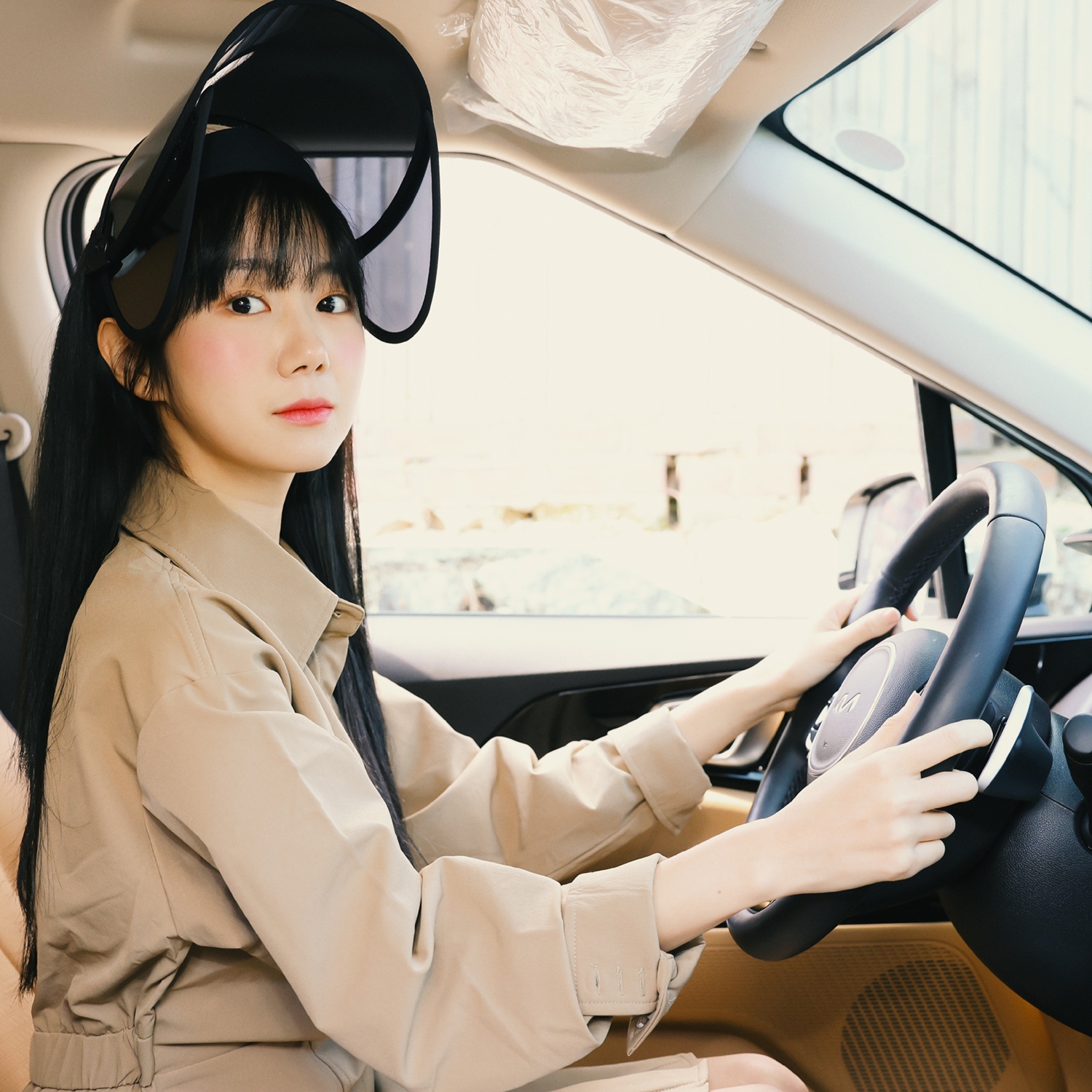 국내생산 자외선 99.9%차단 썬캡 UV 햇빛 차단 턱 끈 날개 여성 선캡