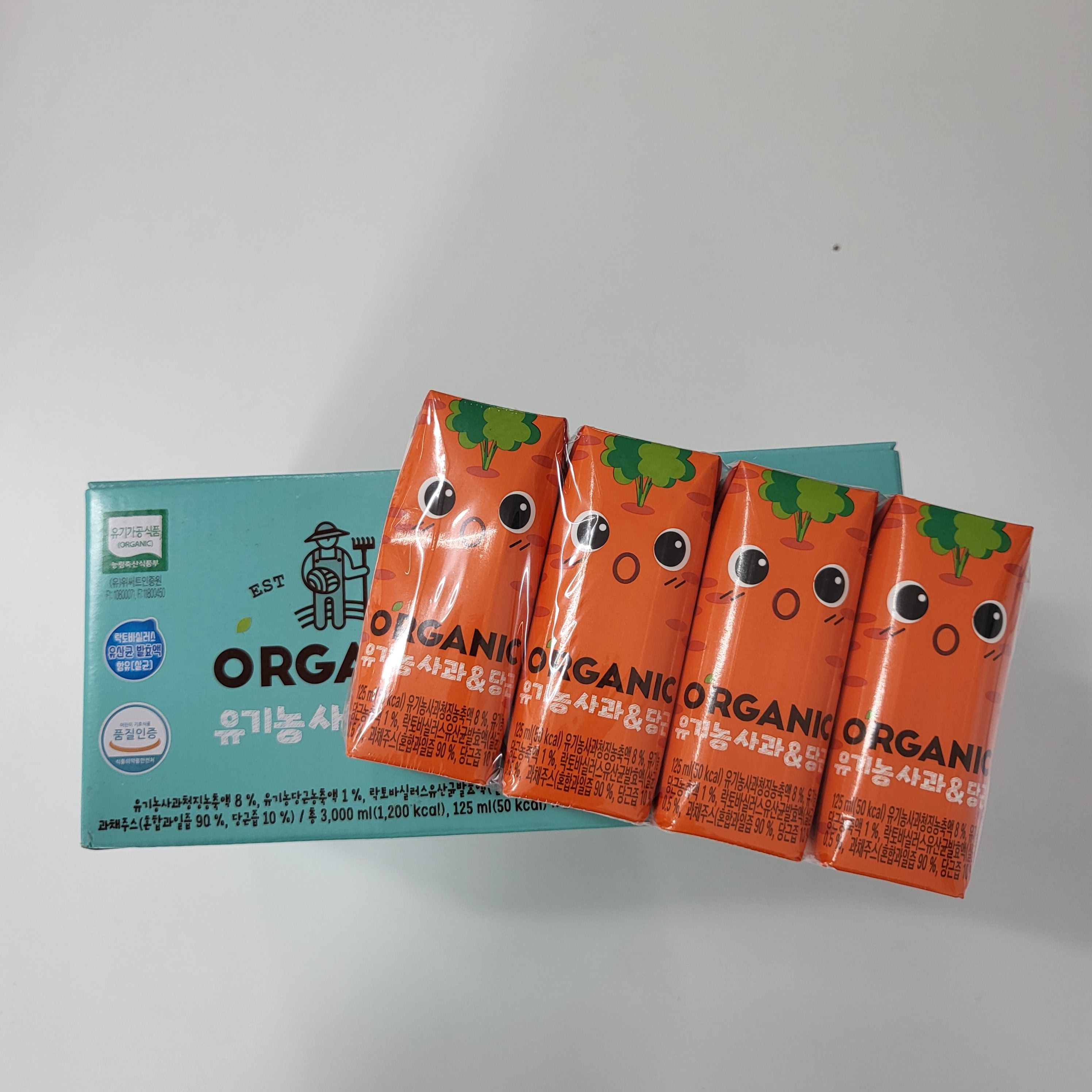 ORGANIC 사과 당근 오가닉주스 유기농 쥬스 쥬스 125ml X 24개 이미지 7