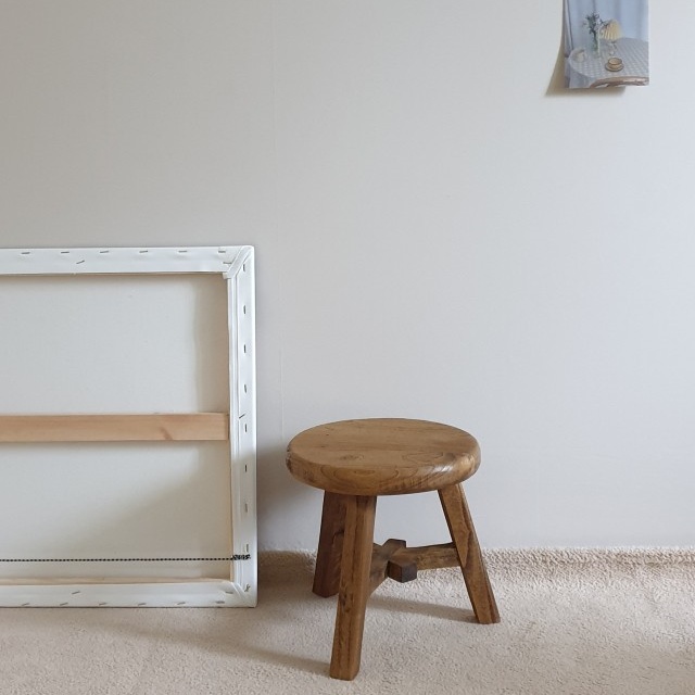 고재스툴 빈티지 원목 스툴 우드 고목나무 원형 미니 의자 화분정리 원형스툴