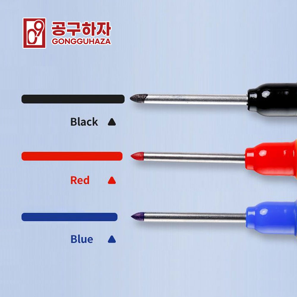 공구하자 딥홀 롱팁 유성 목재 유리 플라스틱 금속 마킹펜 검정 33mm 이미지 4