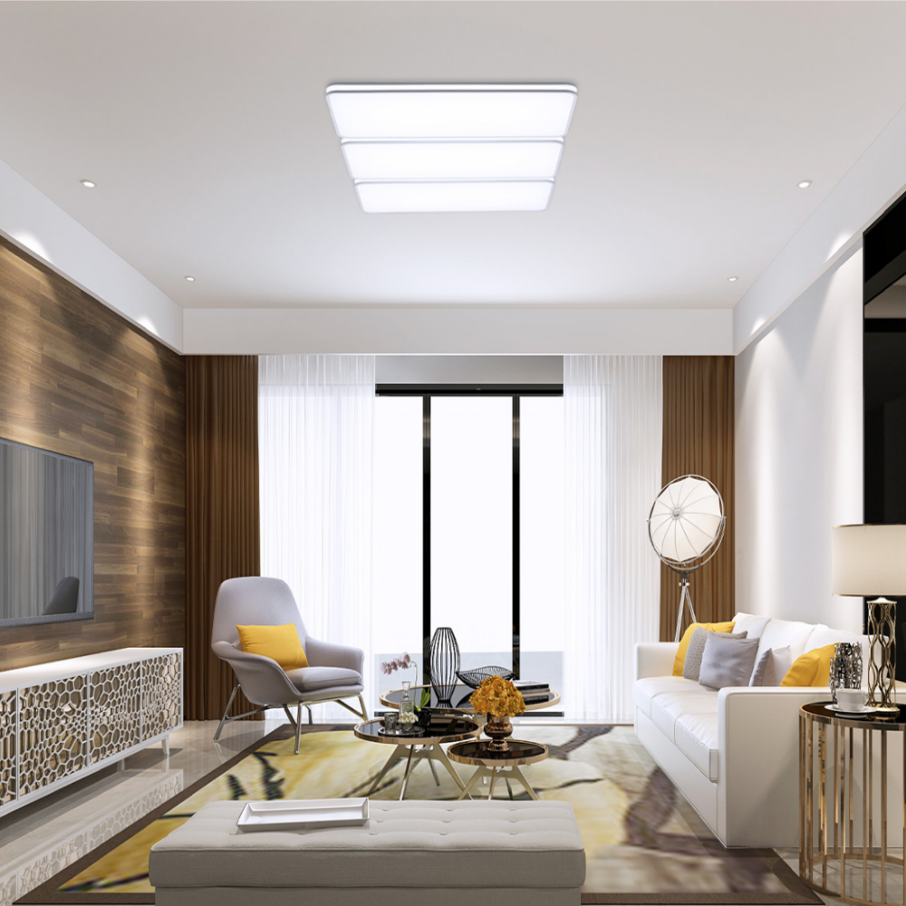 KC인증/무료+당일발송 국산 LED 거실등 시스템 아파트 사각 거실 조명 등 180W, 주광색 - 상품 이미지