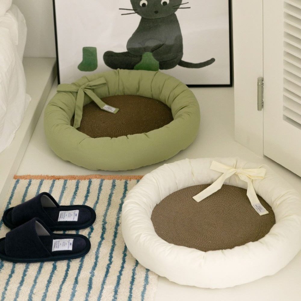 바잇미 봉봉바스켓 고양이 스크래쳐 쿠션 세트 (2 colors) - 상세 이미지 3