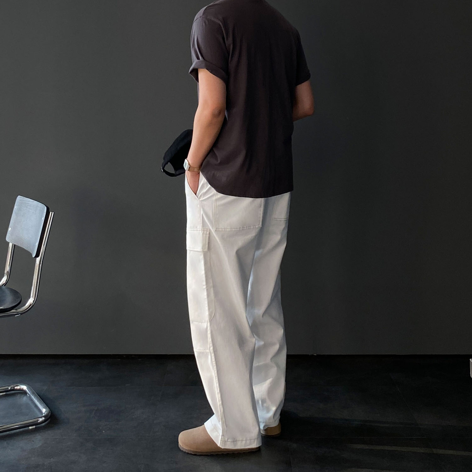 남자와이드팬츠 남자카고바지 카펜터팬츠 - 상세 이미지 4