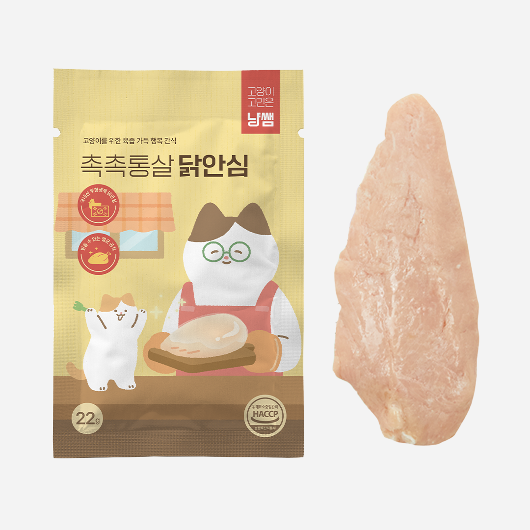 냥쌤 촉촉통살 고양이 간식 닭고기 안심 아기 저염간식 특식 닭안심, 22g, 10개 - 상세 이미지 4