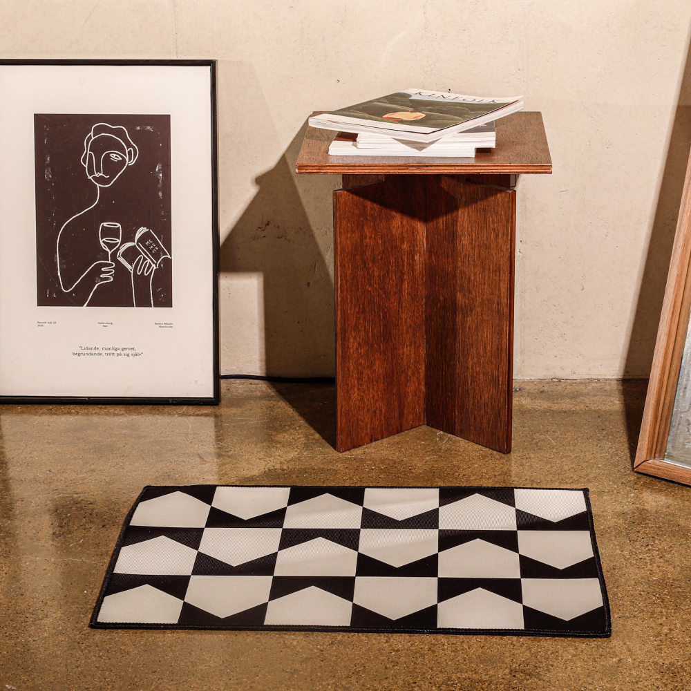 [에모프] 비비 체커보드 도어매트 주방 발매트 현관러그 50x70