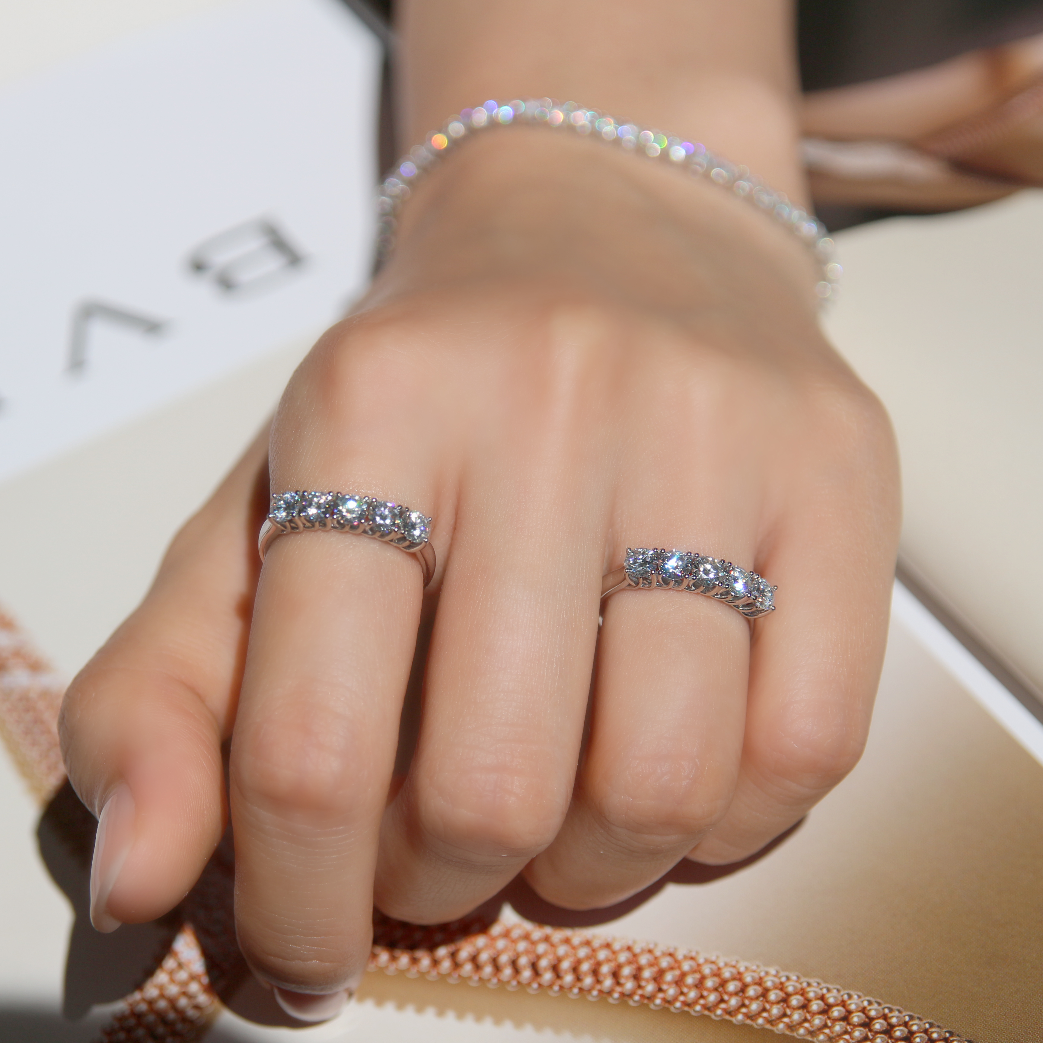 2부 랩다이아 하프 반지 쌍가락지 쌍반지 랩다이아몬드 14k 18k 이미지 7