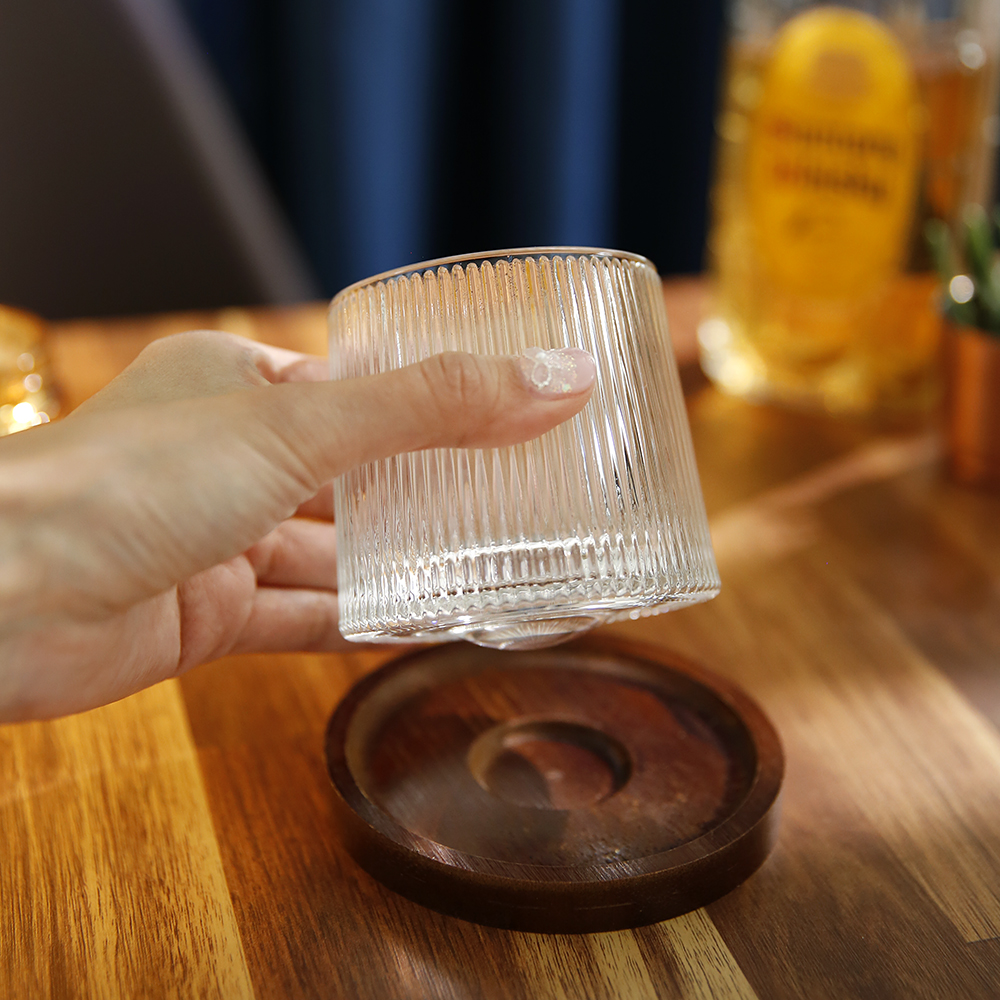 롤링 하이볼 온더락잔 양주잔 언더락잔 에어링 스월링 위스키잔 코스터 세트 - 상세 이미지 4