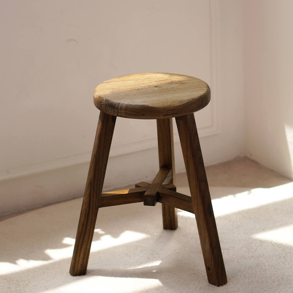 고재스툴 빈티지 원목 스툴 우드 고목나무 원형 미니 의자 화분정리 원형스툴