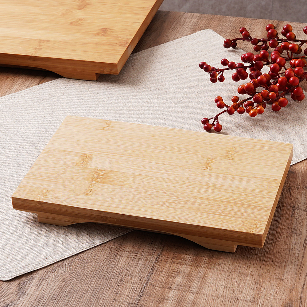 가메 대나무 도마 초밥 스시 회 고기 플레이팅 우드 보드 24.2x15cm, 갈색 - 상품 이미지