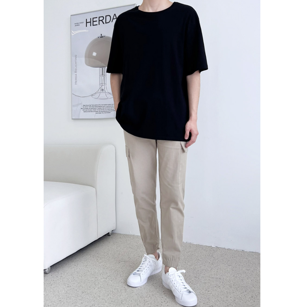 조그팬츠 남자 여름용 조거 얇은 조커 카고 린넨 마 바지 - 상세 이미지 5