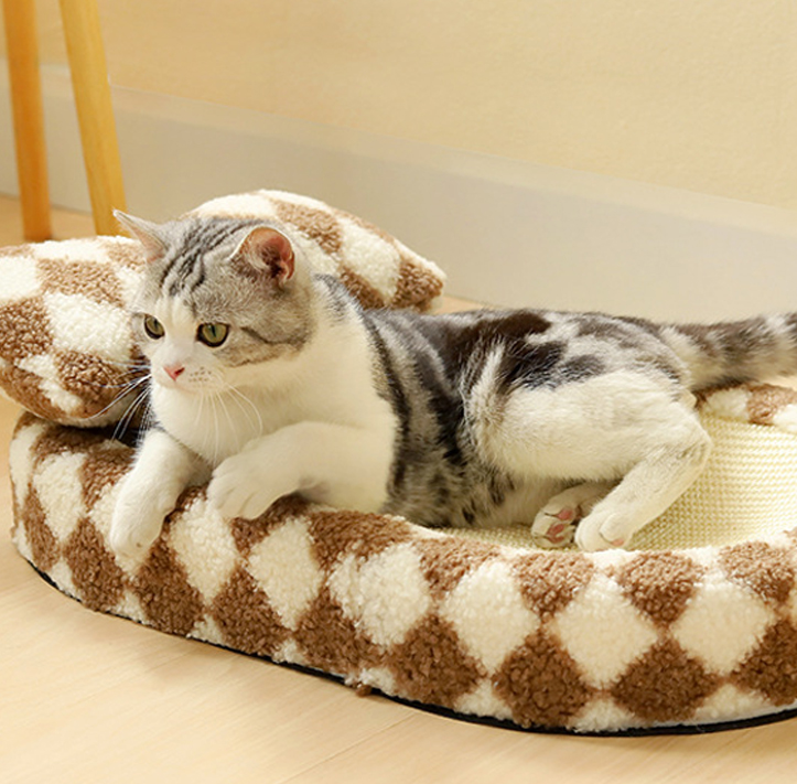 랩캣 고양이 스크래쳐 해먹 사이잘삼 체커보드 침대 - 상세 이미지 2
