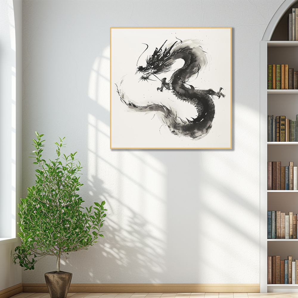 쥐 (자) 80x80cm 무광블랙 알루미늄액자 십이간지그림 - 상세 이미지 5
